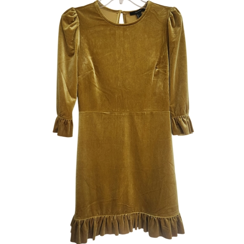 Elegant Gold Velvet Mini Dress Sz Small Nwt